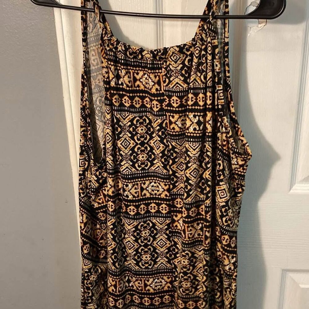 First love, tank top, multicolor, geometric pattern very soft size 3X - Picture 2 of 5